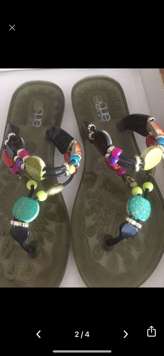 Vogue Renkli Boncuklu Bohem Kadın Terlik - Görsel 2