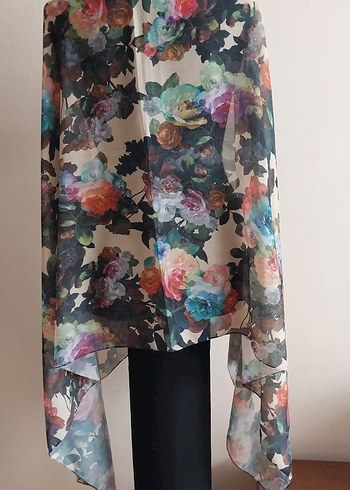 Bohem Çok Renkli İpek Görünümlü Şal - Görsel 3