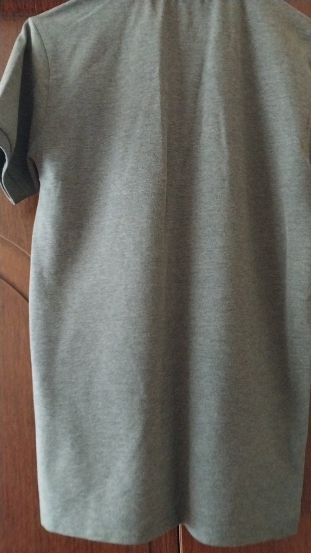 Gri Kısa Kollu Keten Polo Tişört - Görsel 4