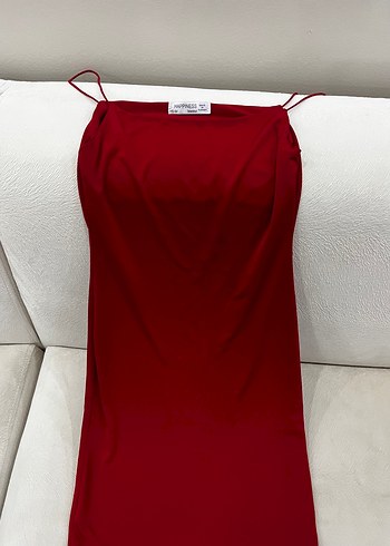 Happiness Kirmizi İnce Askili Minimal Elbise