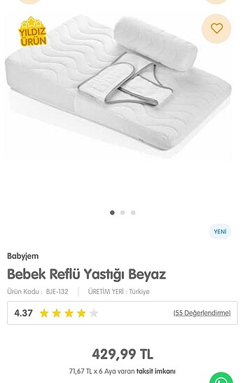 BabyJem Babyjem Reflü Yastığı
