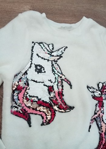 H&M Kız Çocuk krem Desenli kazak