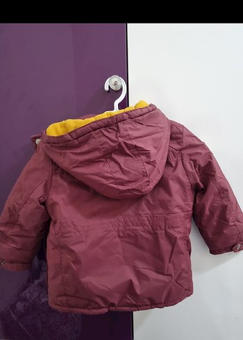 Bordo Kapüşonlu Erkek Çocuk Mont - Görsel 3