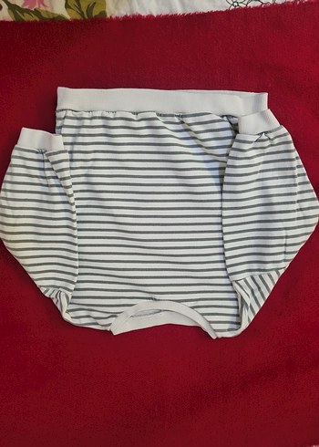 Gri Çizgili Uzun Kollu Hamile Tişörtü - Görsel 4