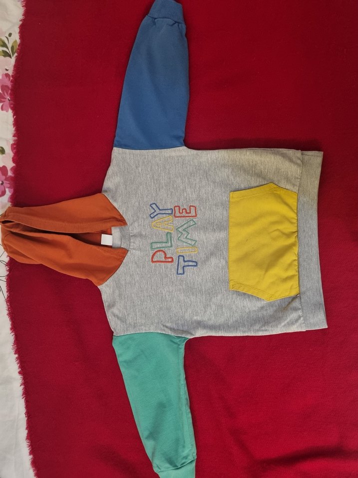 Renkli Kapüşonlu Erkek Çocuk Sweatshirt - Görsel 2