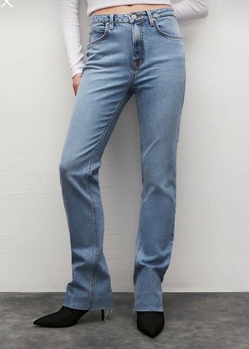 Gri Mavi Batik Desenli Regular Fit Jean