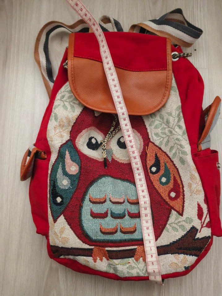 Nakışlı Baykuş Desenli Bohem Sırt Çantası - Görsel 4