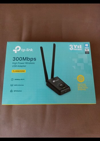 TP-Link 300Mbps Yüksek Güç Kablosuz USB Adaptör