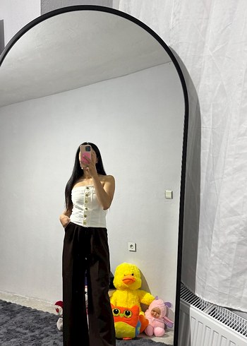 beyaz kot bluz - Görsel 2