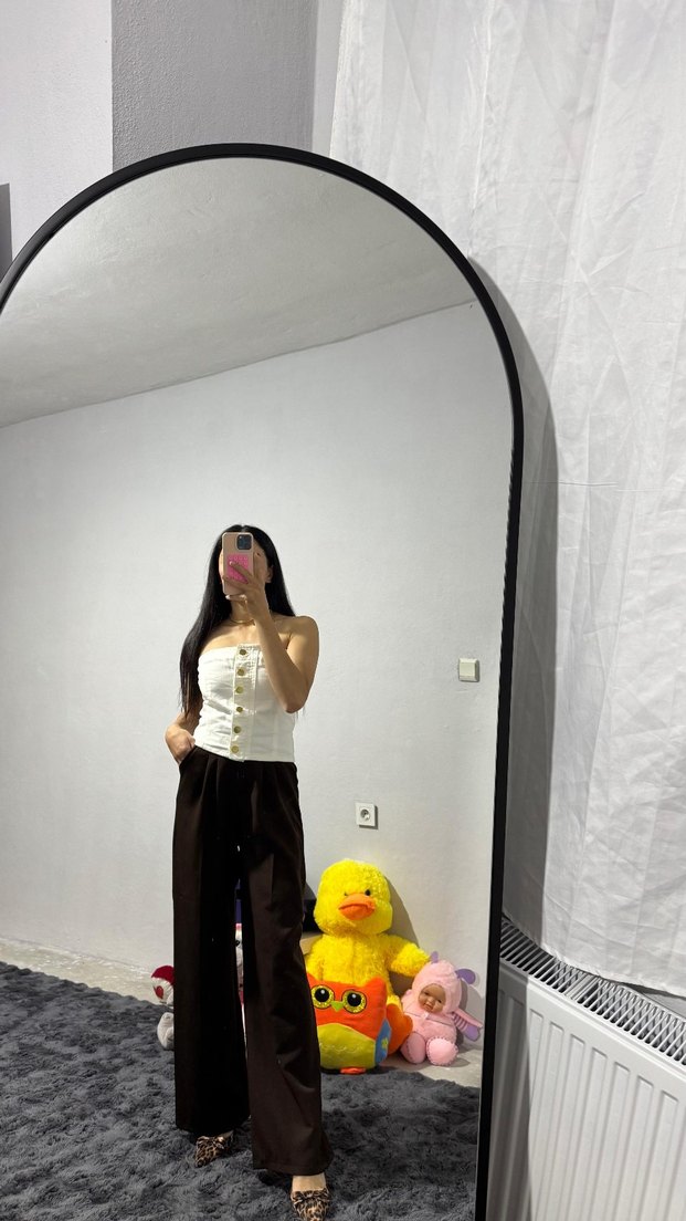 beyaz kot bluz - Görsel 2