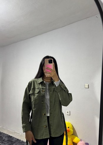 Kadın Kamuflaj Desenli Salaş Midi Kaban - Görsel 2