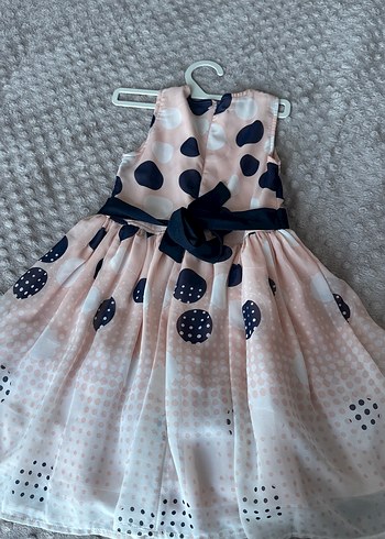 Puantiyeli Pembe Kız Çocuk Elbise - Görsel 5