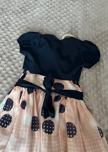 Puantiyeli Pembe Kız Çocuk Elbise - Görsel 6