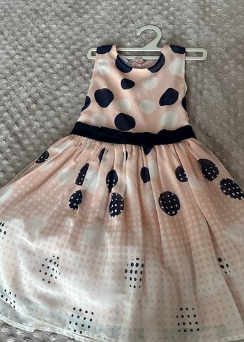 Puantiyeli Pembe Kız Çocuk Elbise - Görsel 7