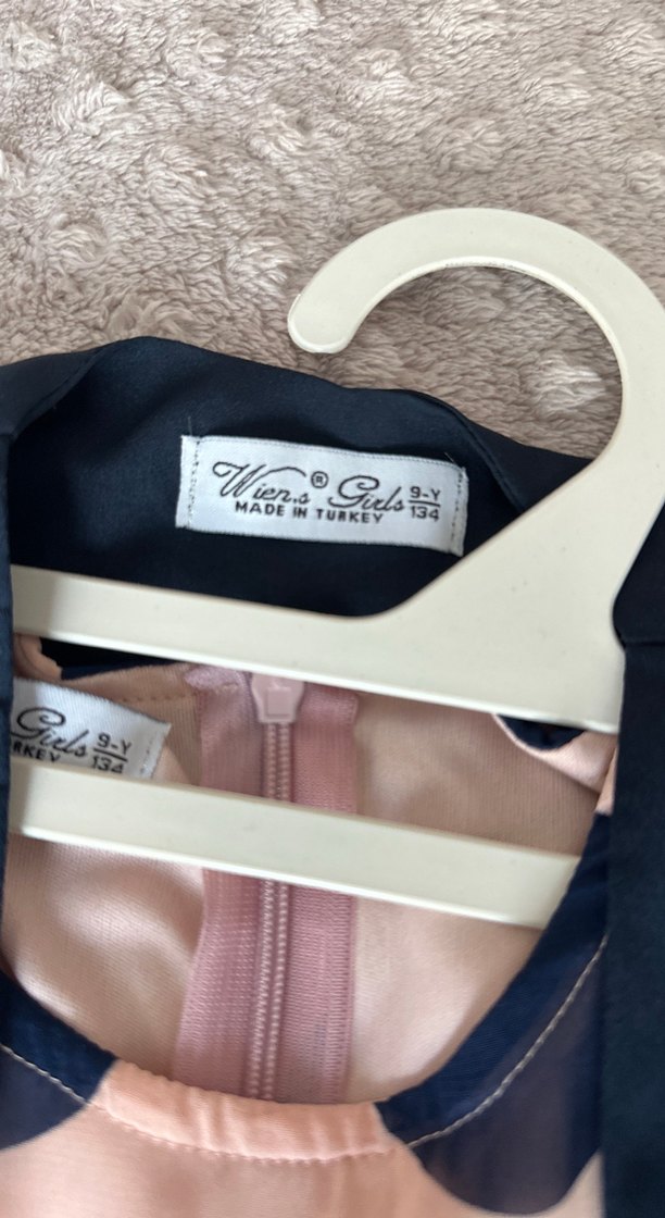 Puantiyeli Pembe Kız Çocuk Elbise - Görsel 3