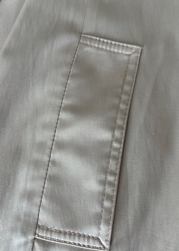 Bej Midi Kadın Trençkot Düğmeli Cep Detaylı - Görsel 4