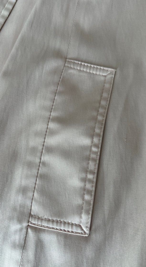 Bej Midi Kadın Trençkot Düğmeli Cep Detaylı - Görsel 4