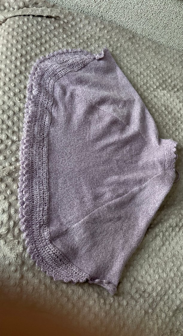 Mor Nakışlı Örgü Kız Panço - Görsel 4