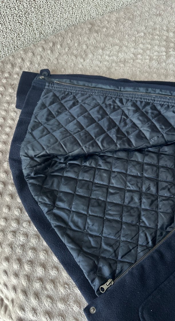 Kürk Detaylı kız çocuk Koyu mavi kaşe Kaban - Görsel 4