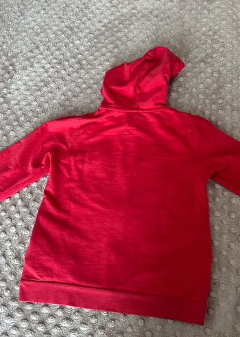 Kız Çocuk Kapüşonlu Nakışlı Kırmızı Ceket - Görsel 5