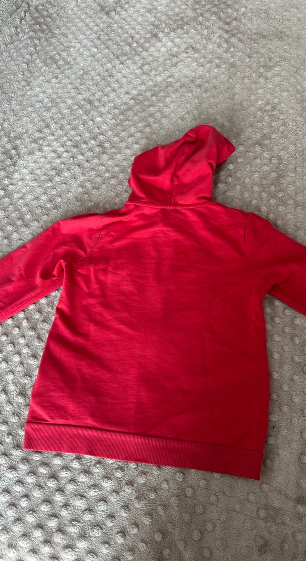 Kız Çocuk Kapüşonlu Nakışlı Kırmızı Ceket - Görsel 5