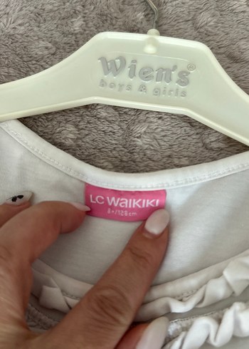 Kız Çocuk Pembe Çizgili Askısız Elbise - Görsel 5