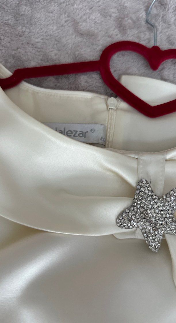 Beyaz Parlak Midi Kolsuz Elbise - Görsel 2