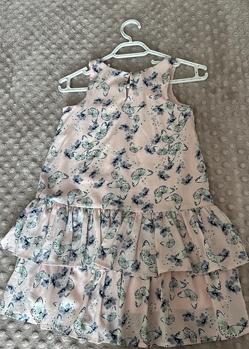 Kız çocuk kelebekli yazlık elbise - Görsel 4