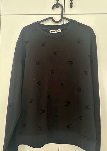 Kadın Siyah Baskılı Uzun Kollu Sweatshirt