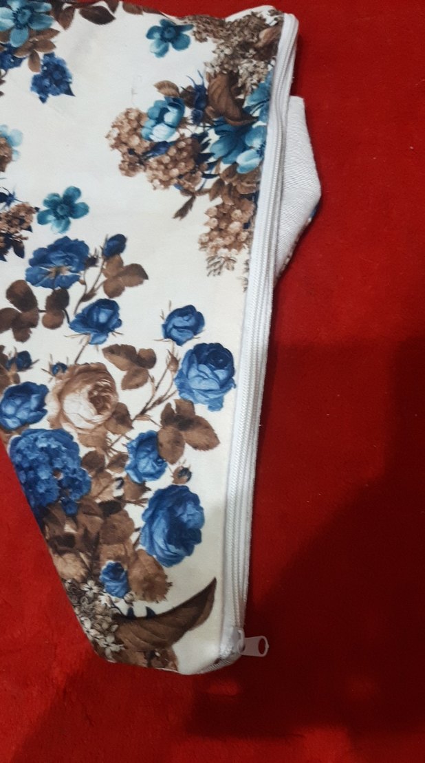 Çiçek Desenli Mavi  kirlent - Görsel 2