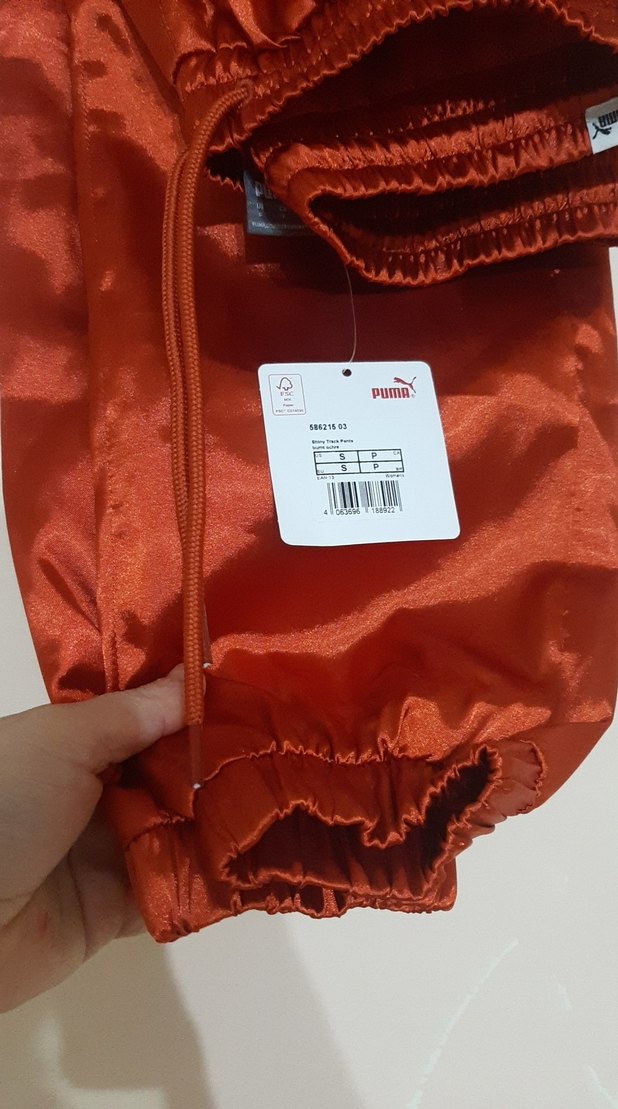 Kadın Kırmızı Saten Fitilli Eşofman Altı - Görsel 3