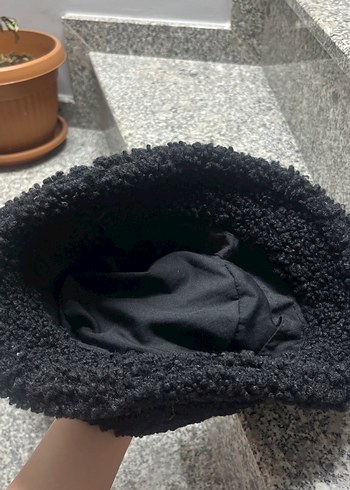 Siyah Örgü Yün Kadın Şapka - Görsel 2