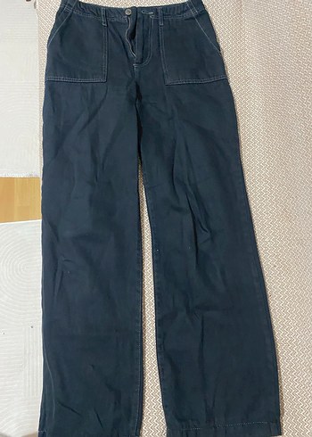 Kadın Lacivert Geniş Kesim Midi Kot hiç giyilmemiş kullanılmış - Görsel 2