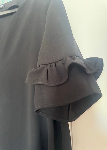 Zara Zara Siyah V Yakalı Midi Elbise