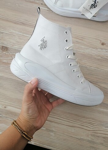 37 Beden beyaz Renk U.S. Polo Assn. Beyaz Sneaker 