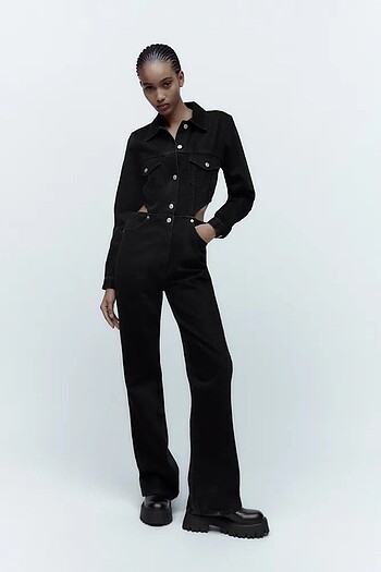 Zara cut out denim tulum