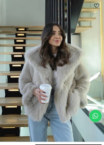 Bej Midi Boy Rahat Kesim Kadın Suni Kürk
