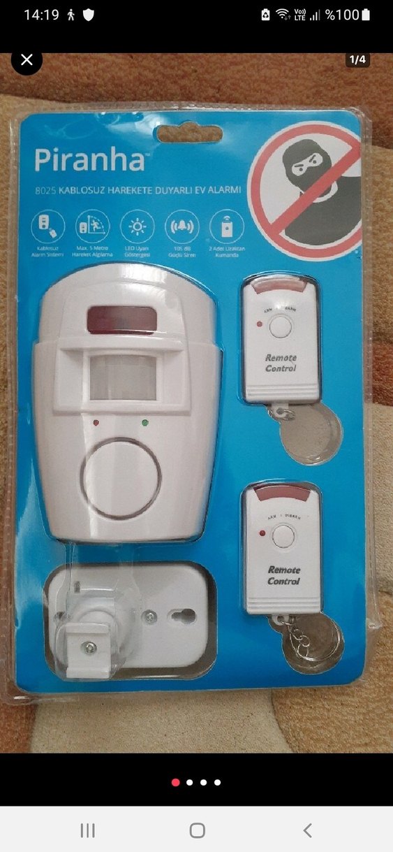 Piranha Kablosuz Hareket Sensörlü Ev Alarmı - Görsel 4