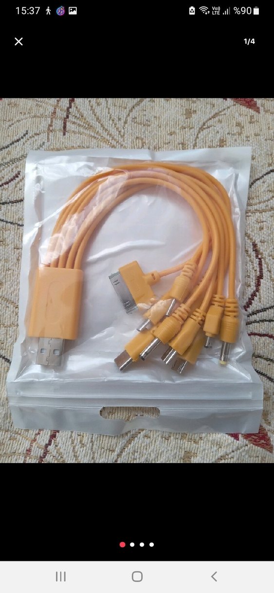 Sarı Çoklu Telefon Şarj Kablosu,hızlı  şarj......... - Görsel 4