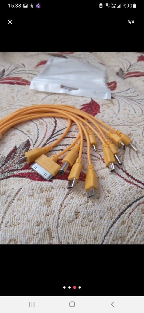 Sarı Çoklu Telefon Şarj Kablosu,hızlı  şarj......... - Görsel 2