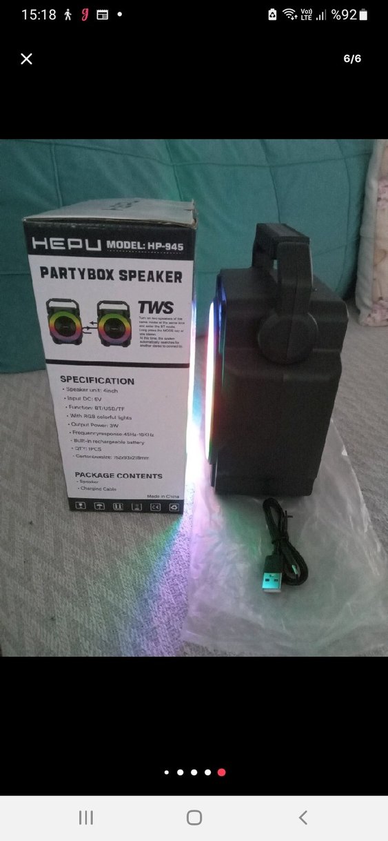 HEPU HP-945 Renkli Bluetooth Hoparlör - Görsel 5