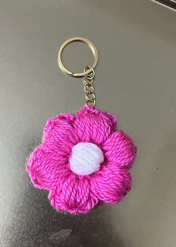 Pembe Püsküllü Bohem Kadın Anahtarlık