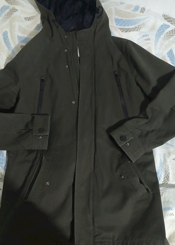 unisex haki Fermuarlı Ceket mevsimlik - Görsel 3