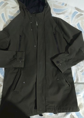 unisex haki Fermuarlı Ceket mevsimlik - Görsel 5