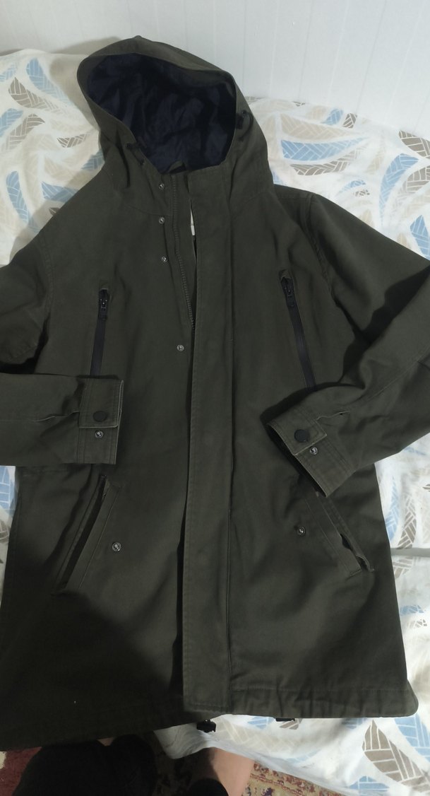 unisex haki Fermuarlı Ceket mevsimlik - Görsel 3