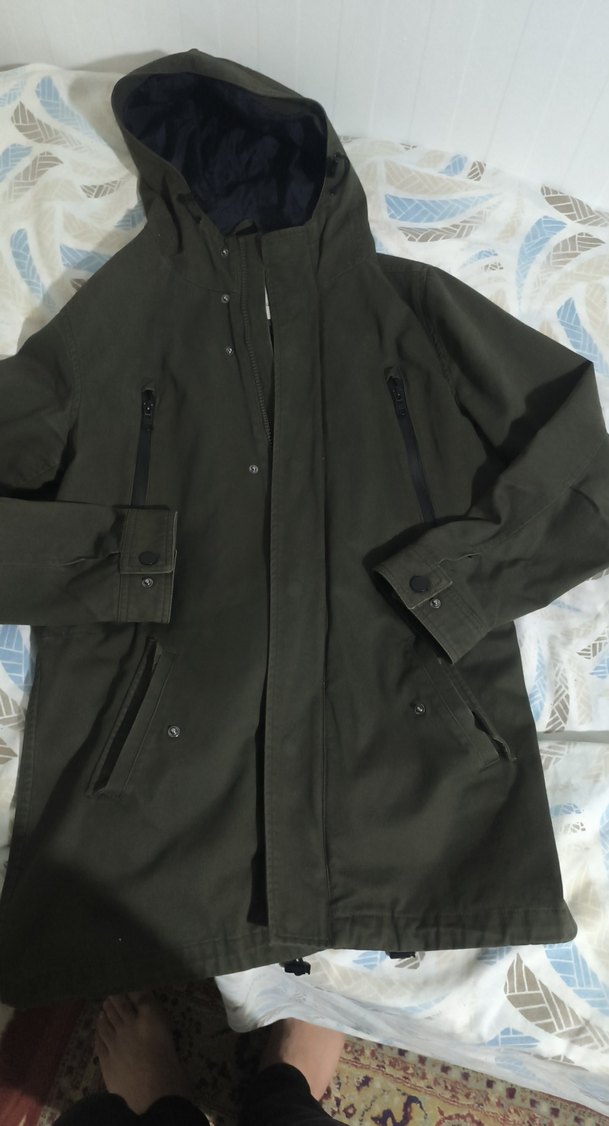 unisex haki Fermuarlı Ceket mevsimlik - Görsel 5