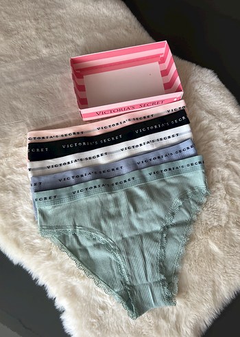 m Beden pembe Renk Victoria's Secret Mini Kadın Külot Seti