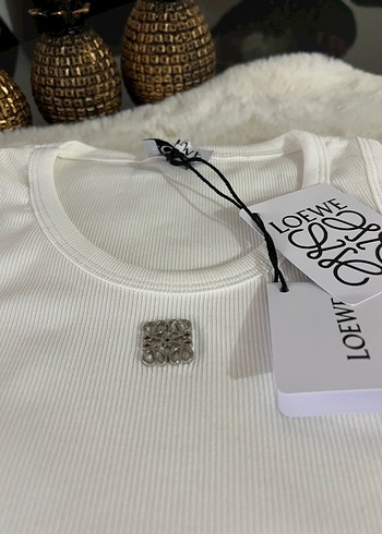 m Beden LOEWE Baskılı Beyaz ve Siyah Kadın Atlet