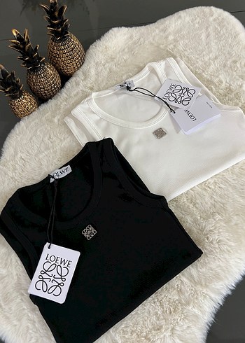 LOEWE Baskılı Beyaz ve Siyah Kadın Atlet
