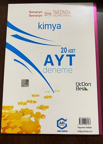 AYT Kimya Deneme Kitabı üçdörtbeş